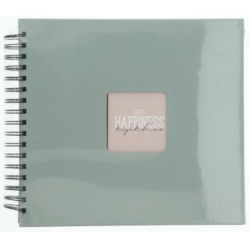 Hama album klasický špirálový FINE ART 28x24 cm, 50 strán, sage, čierne listy