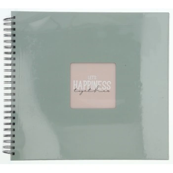 Hama album klasické spirálové FINE ART 36x32 cm, 50 stran, sage, černé listy