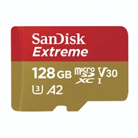 SanDisk Extreme microSDXC 128GB + SD Adapter 190MB/s & 90MB/s A2 C10 V30 UHS-I U3