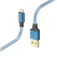 Hama MFi USB kabel Reflective pro Apple, USB-A Lightning 1,5 m, modrý