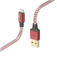Hama MFi USB kabel Reflective pro Apple, USB-A Lightning 1,5 m, ervený