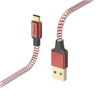 Hama kabel Reflective USB-C 2.0 typ A-C 1,5 m, ervený