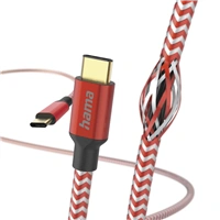 Hama kabel Reflective USB-C 2.0 typ C-C 1,5 m, ervený