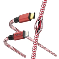 Hama MFi USB-C Lightning kabel Reflective pro Apple, 1,5 m, ervený