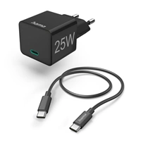 Hama set: rychlá USB nabíjeka USB-C PD/QC 25 W + kabel USB C-C 1,5 m